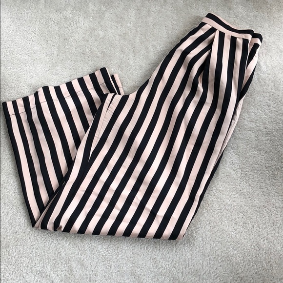ASOS Pants - ASOS wide leg pink and black stripe pant 4